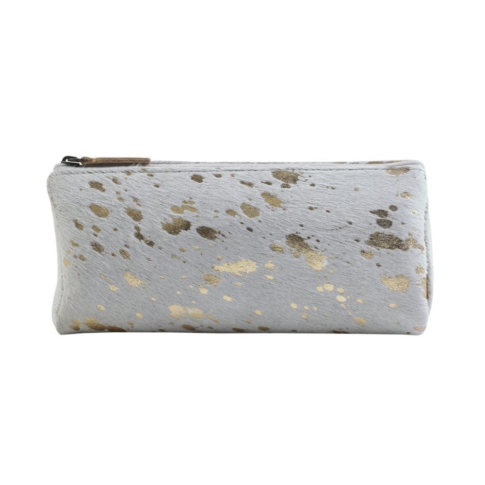 STARDUST LEATHER AND HAIR-ON MULTI-POUCH